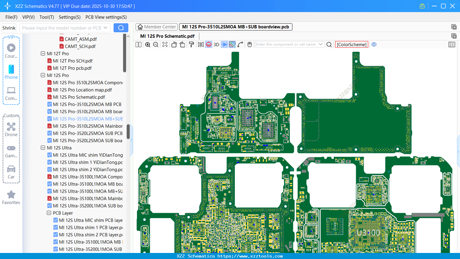 Xiaomi MI 12S Pro-3510L2SMOA MB+SUB Boardview